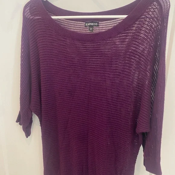 Express Women's Deep Purple Knit Blouse - Picture 4 of 5
